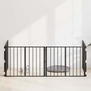Pasja vrata 4 pcs Črna 80 x 60 cm Cinkana jeklena