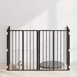 Pasja vrata 4 pcs Črna 60 x 80 cm Cinkana jeklena