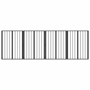 Psí brána 4 pcs Černý 60 x 80 cm Pozinkovaná ocel - obrázek 2