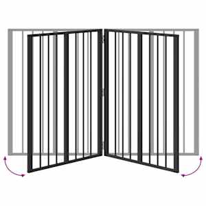 Psí brána 4 pcs Černý 60 x 80 cm Pozinkovaná ocel - obrázek 8