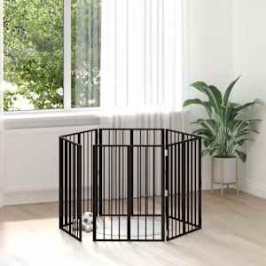 Pasja vrata 6 pcs Črna 60 x 80 cm Cinkana jeklena