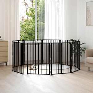 Pasja vrata 10 pcs Črna 60 x 80 cm Cinkana jeklena