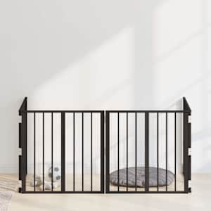 Pasja vrata 4 pcs Črna 60 x 60 cm Cinkana jeklena