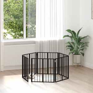 Pasja vrata 6 pcs Črna 60 x 60 cm Cinkana jeklena