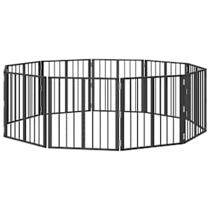 Psí brána 10 pcs Černý 60 x 60 cm Pozinkovaná ocel - obrázek 2
