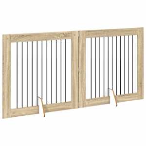 Skládací psí brána se stojany 2 pcs Dub sonoma 200,5 cm - obrázek 3