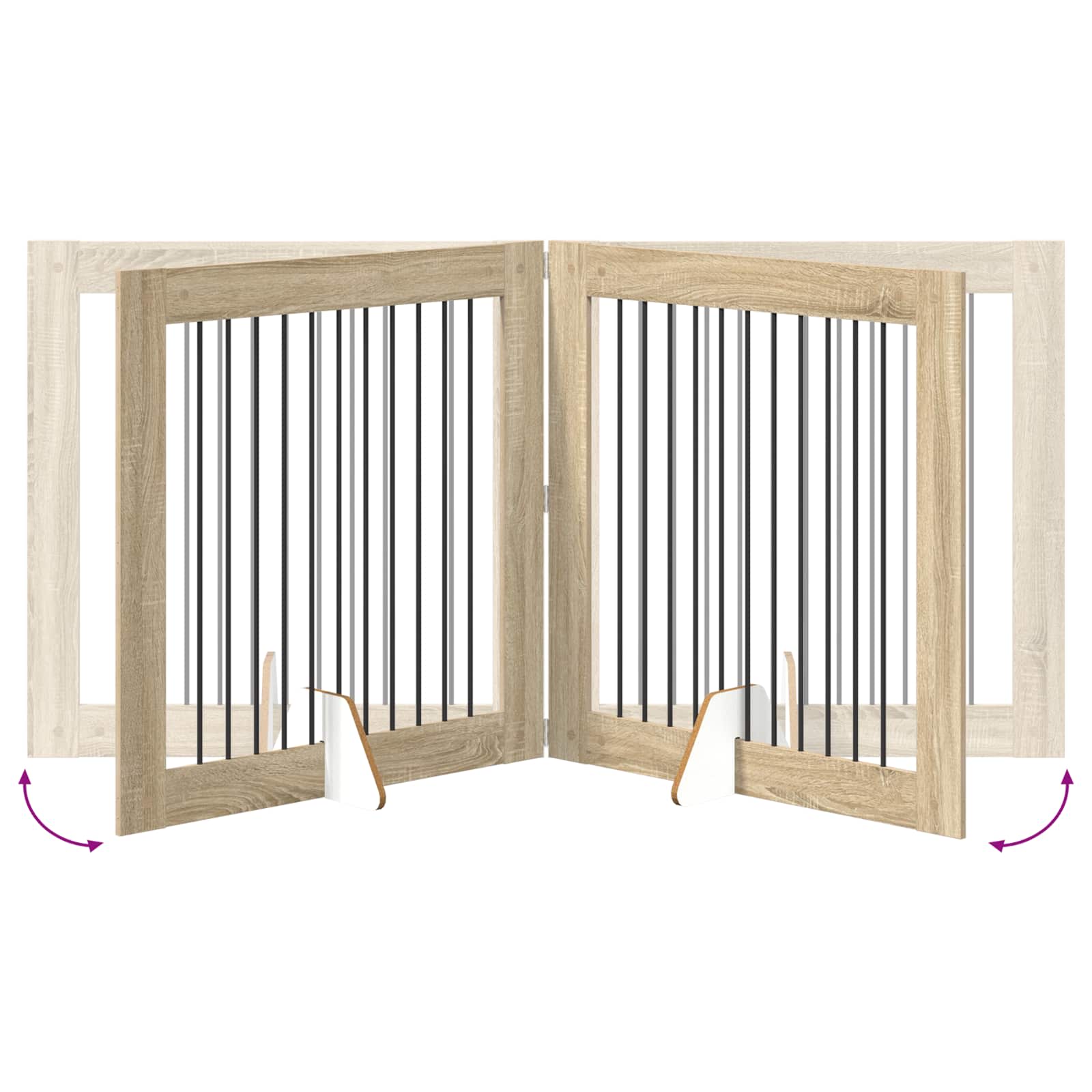 Vrata za pse z stojali 2 pcs Sonoma hrast 100 x 100 cm - slika 8