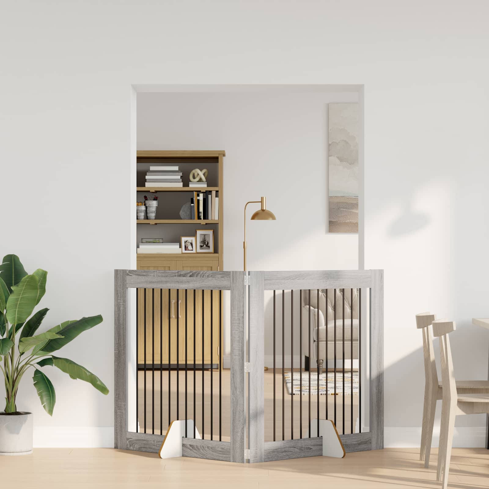 Thumbnail - vidaXL Hundespielzone 2 pcs Graues Sonoma 100 x 100 cm