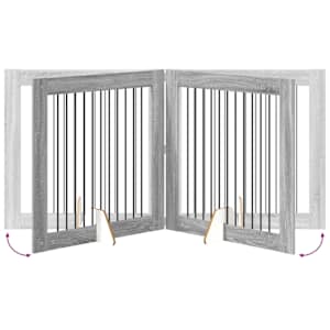 Skládací psí brána se stojany 2 pcs Šedá sonoma 200,5 cm - obrázek 7