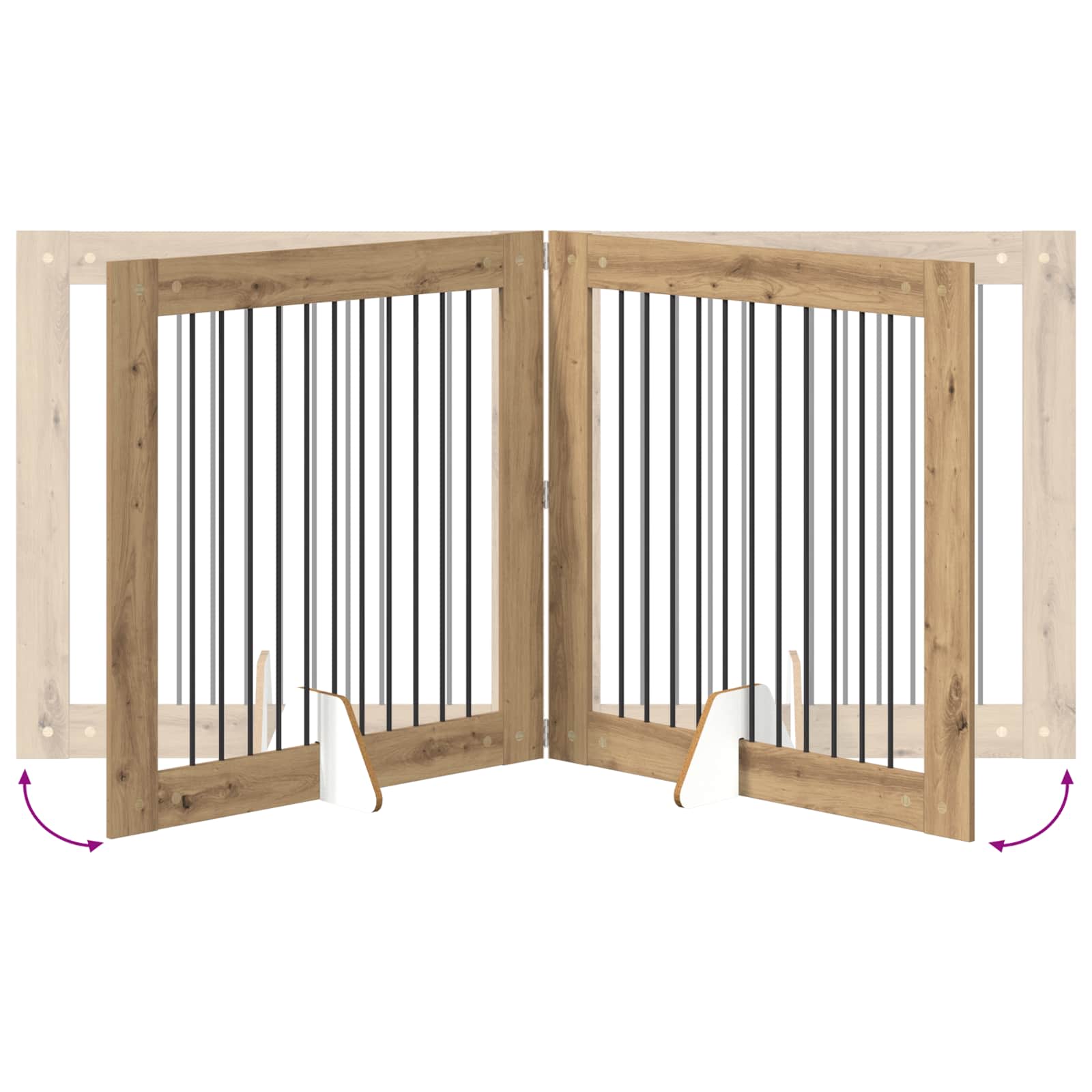 Vrata za pse z stojali 2 pcs Artisan hrast 100 x 100 cm - slika 8