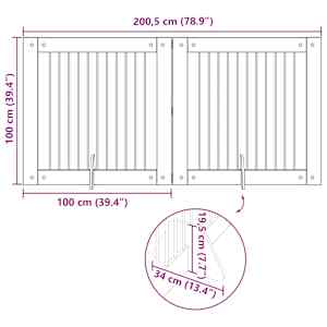 Skládací psí brána se stojany 2 pcs Dub artisan 200,5 cm - obrázek 10