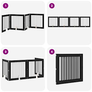 Skládací psí brána se stojany 4 pcs Černý dub 401 cm - obrázek 7