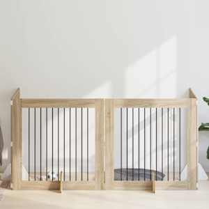 Vrata za pse z stojali 4 pcs Sonoma hrast 100 x 100 cm