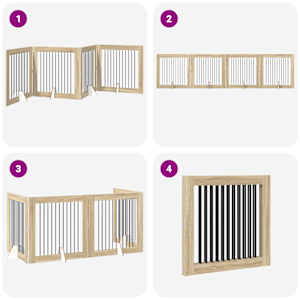 Skládací psí brána se stojany 4 pcs Dub sonoma 401 cm - obrázek 7