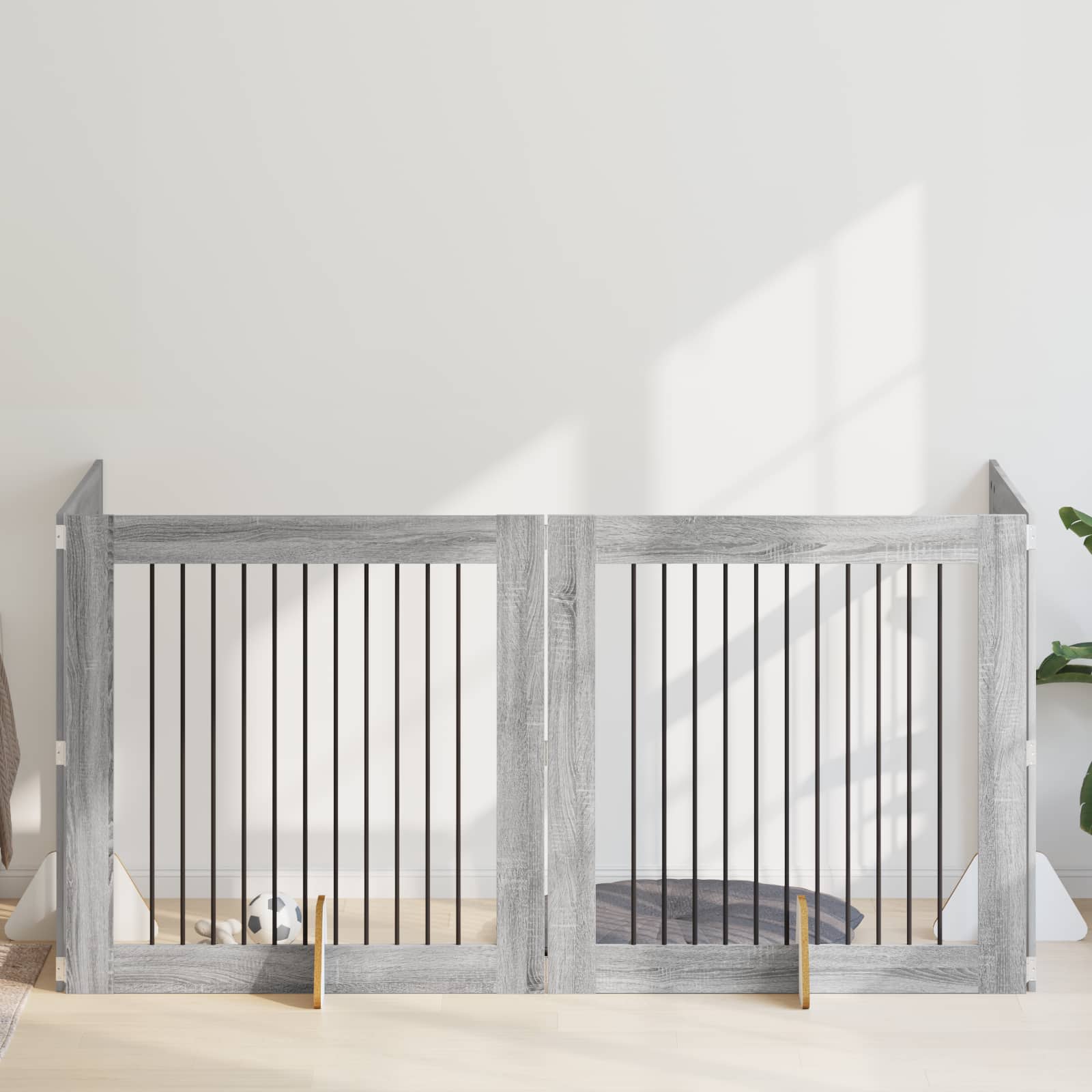 Hondenhekje met standaards 4 pcs Grijs sonoma 100 x 100 cm image 1