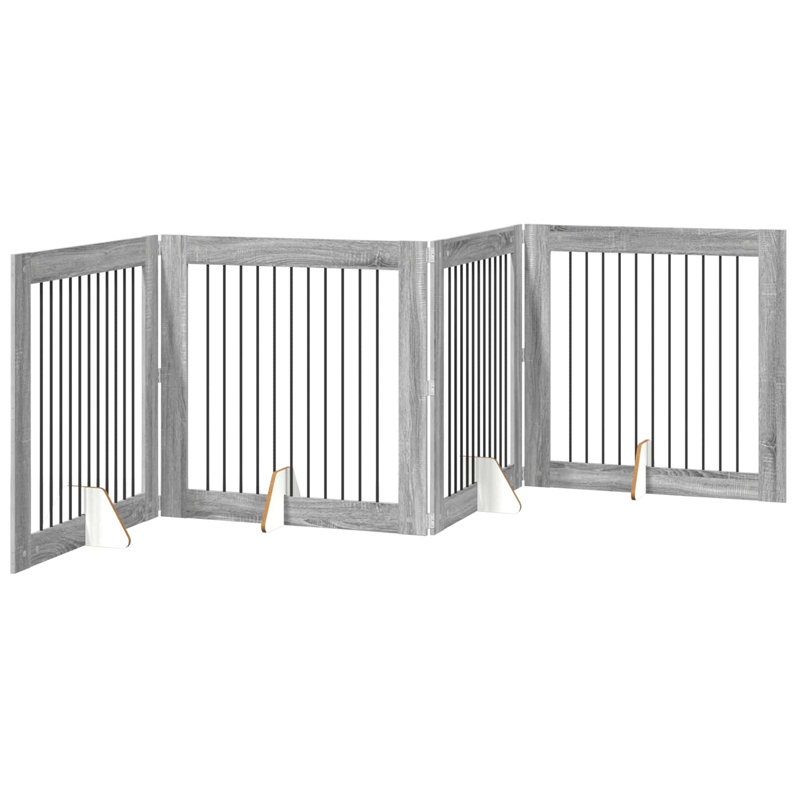 Hondenhekje met standaards 4 pcs Grijs sonoma 100 x 100 cm image 4