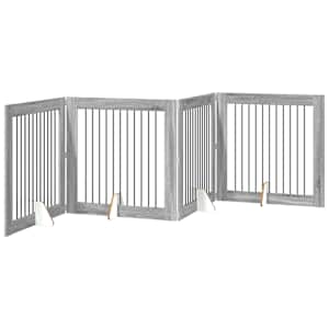 Zábrana pro psy se stojany 4 pcs Šedá sonoma 100 x 100 cm - obrázek 4