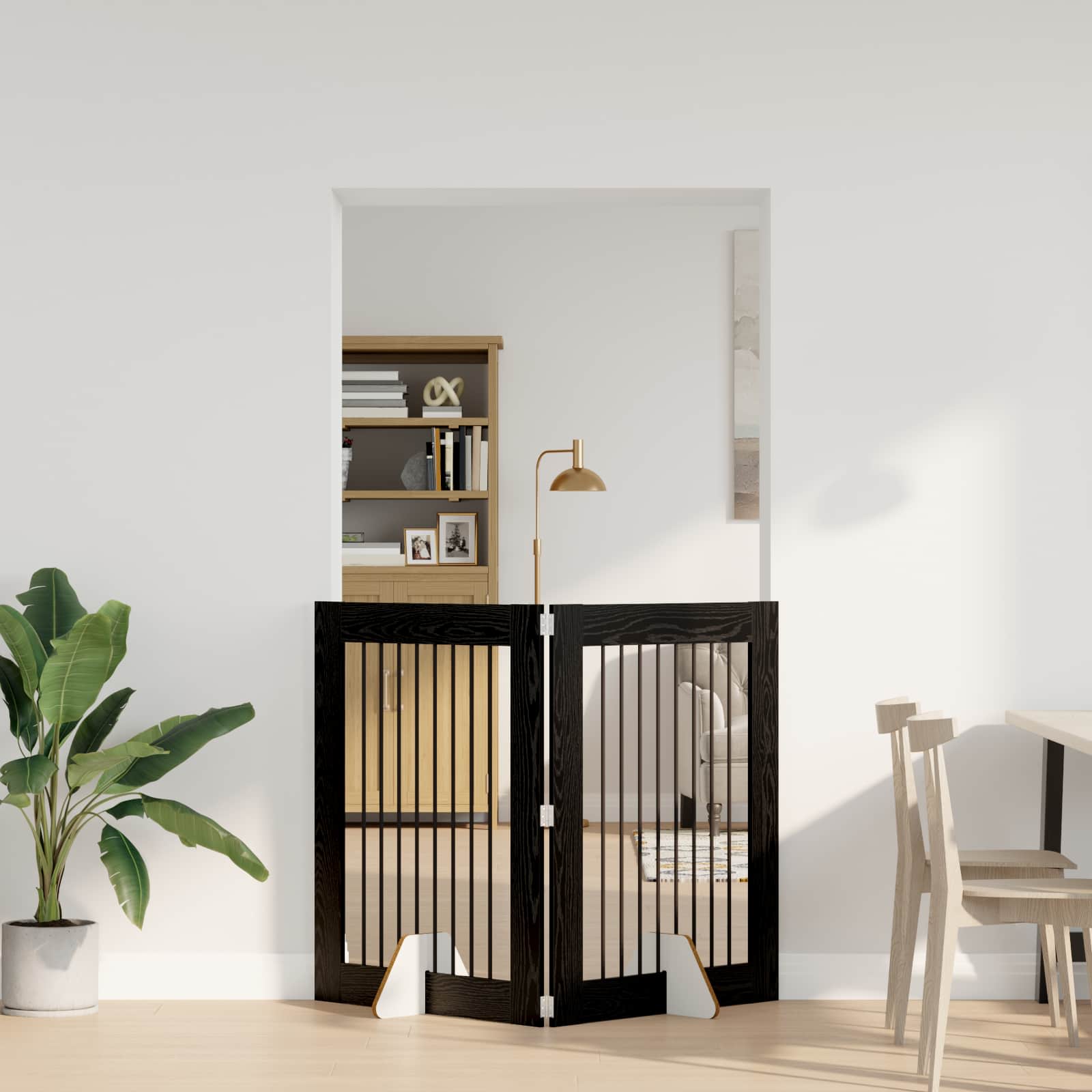 Hondenhekje met standaards 2 pcs Zwart eiken 80 x 100 cm image 3