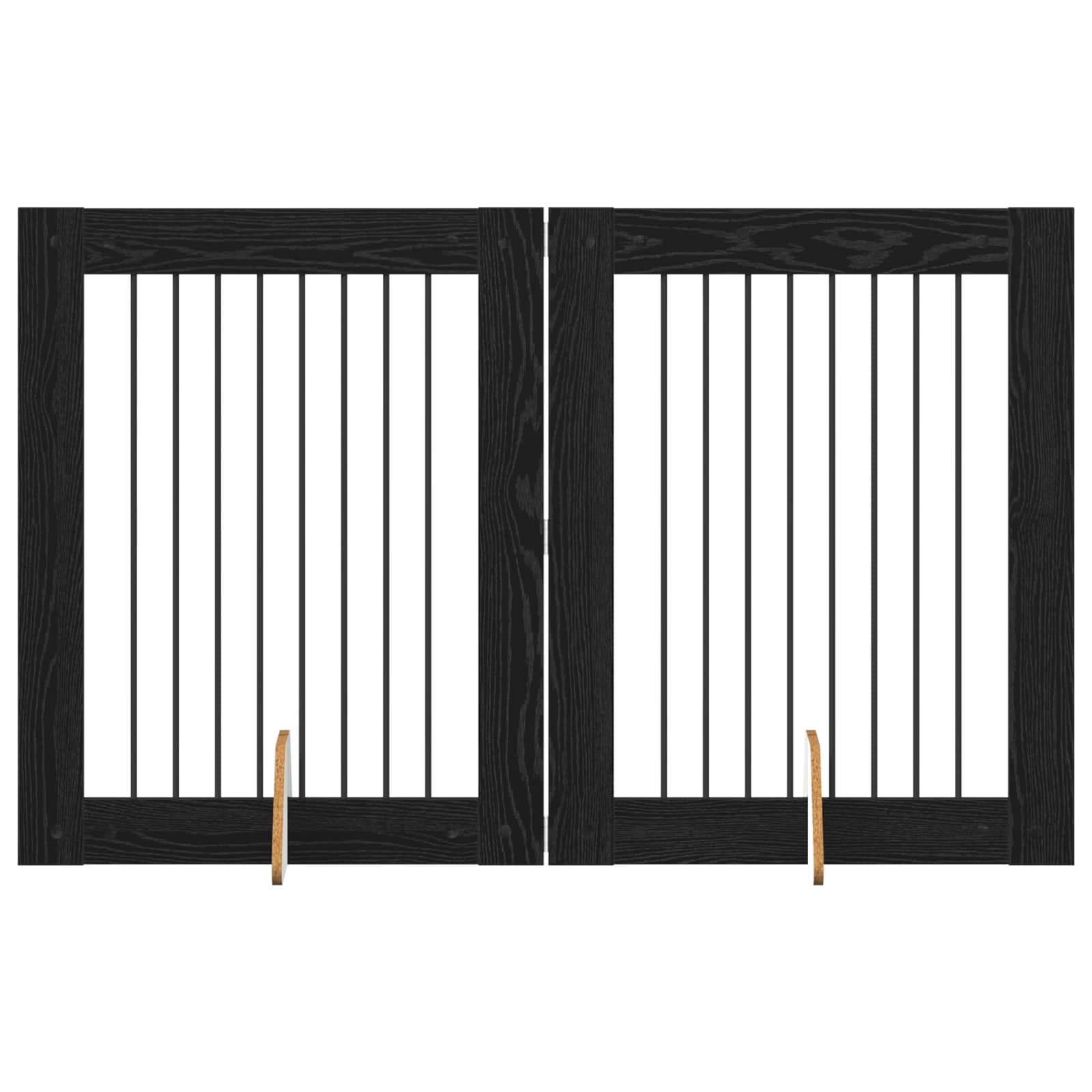 Hondenhekje met standaards 2 pcs Zwart eiken 80 x 100 cm image 2