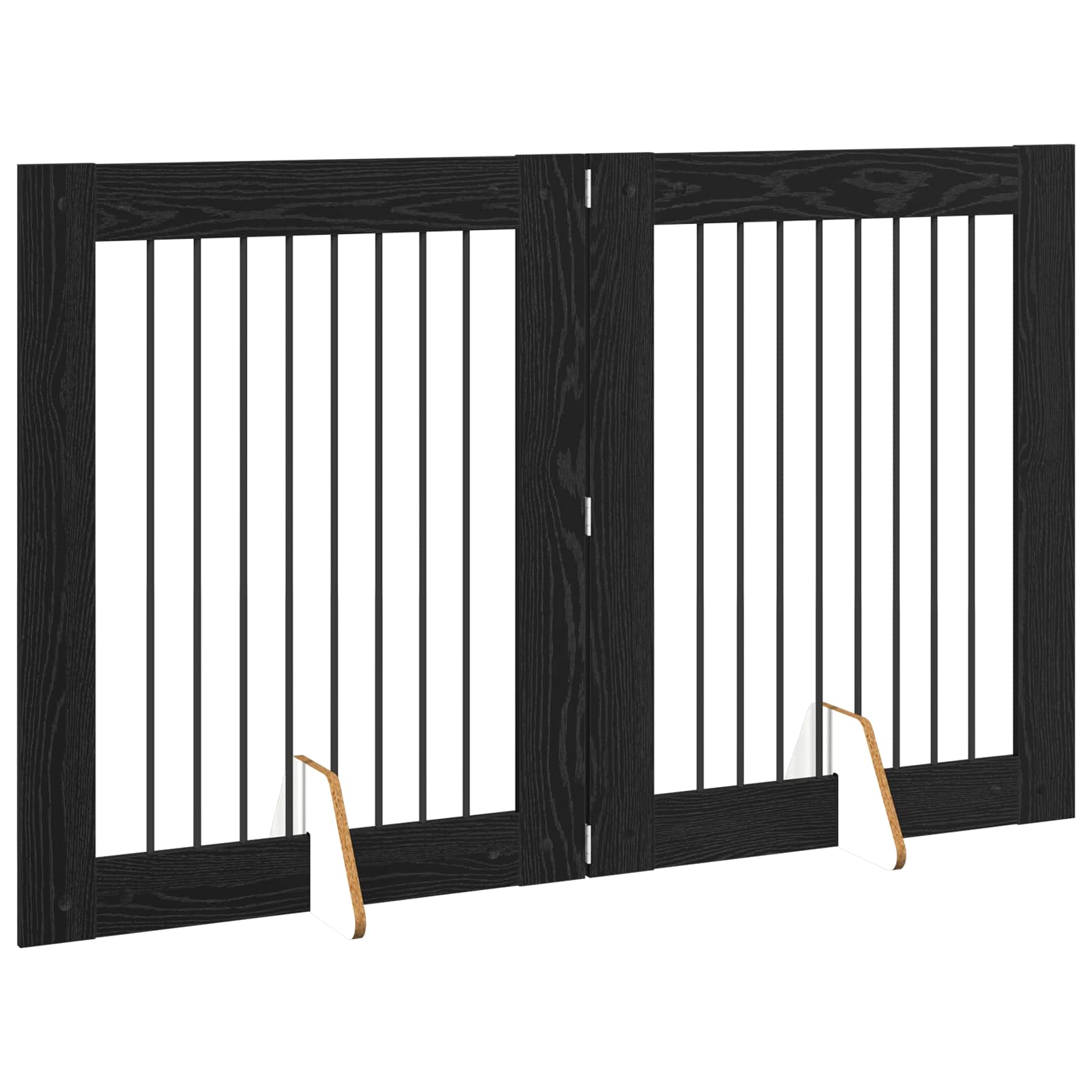 Hondenhekje met standaards 2 pcs Zwart eiken 80 x 100 cm image 4