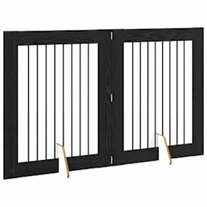 Skládací psí brána se stojany 2 pcs Černý dub 160,5 cm - obrázek 3