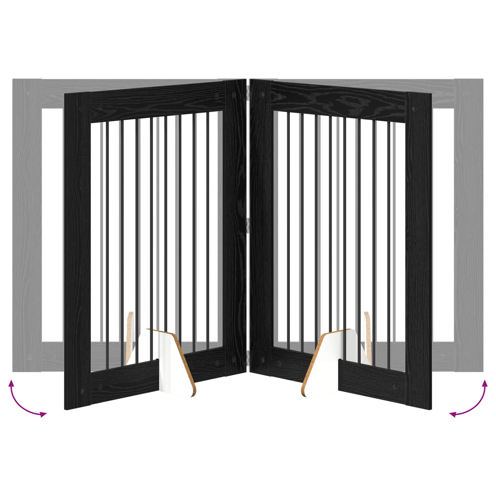 Hondenhekje met standaards 2 pcs Zwart eiken 80 x 100 cm image 8