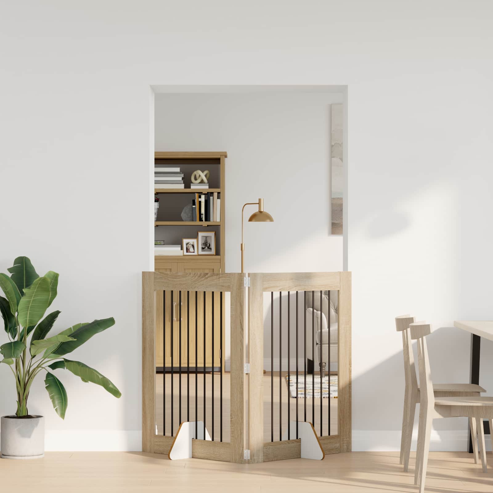 Vrata za pse z stojali 2 pcs Sonoma hrast 80 x 100 cm - slika 3