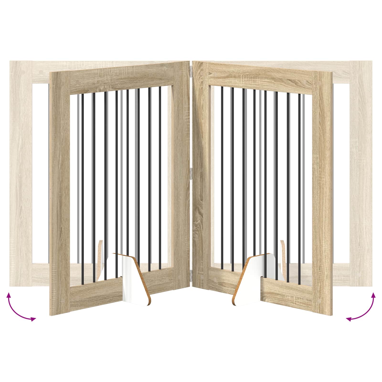 Vrata za pse z stojali 2 pcs Sonoma hrast 80 x 100 cm - slika 8