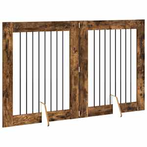 Skládací psí brána se stojany 2 pcs Kouřový dub 160,5 cm - obrázek 3