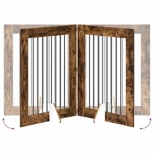 Skládací psí brána se stojany 2 pcs Kouřový dub 160,5 cm - obrázek 7