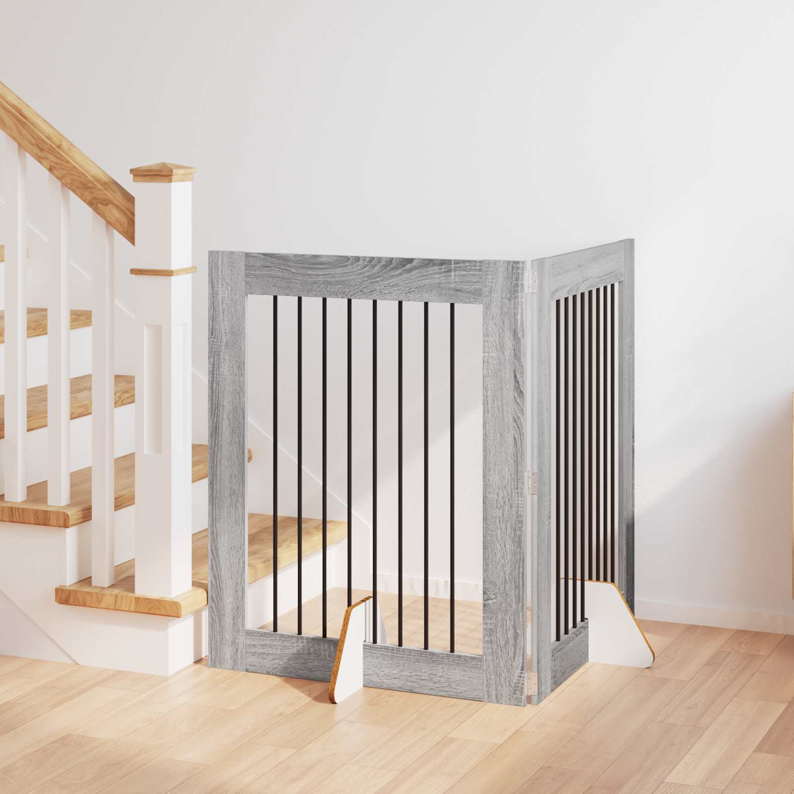 Hondenhekje met standaards 2 pcs Grijs sonoma 80 x 100 cm image 1