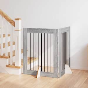 Vrata za pse z stojali 2 pcs Siva Sonoma 80 x 100 cm