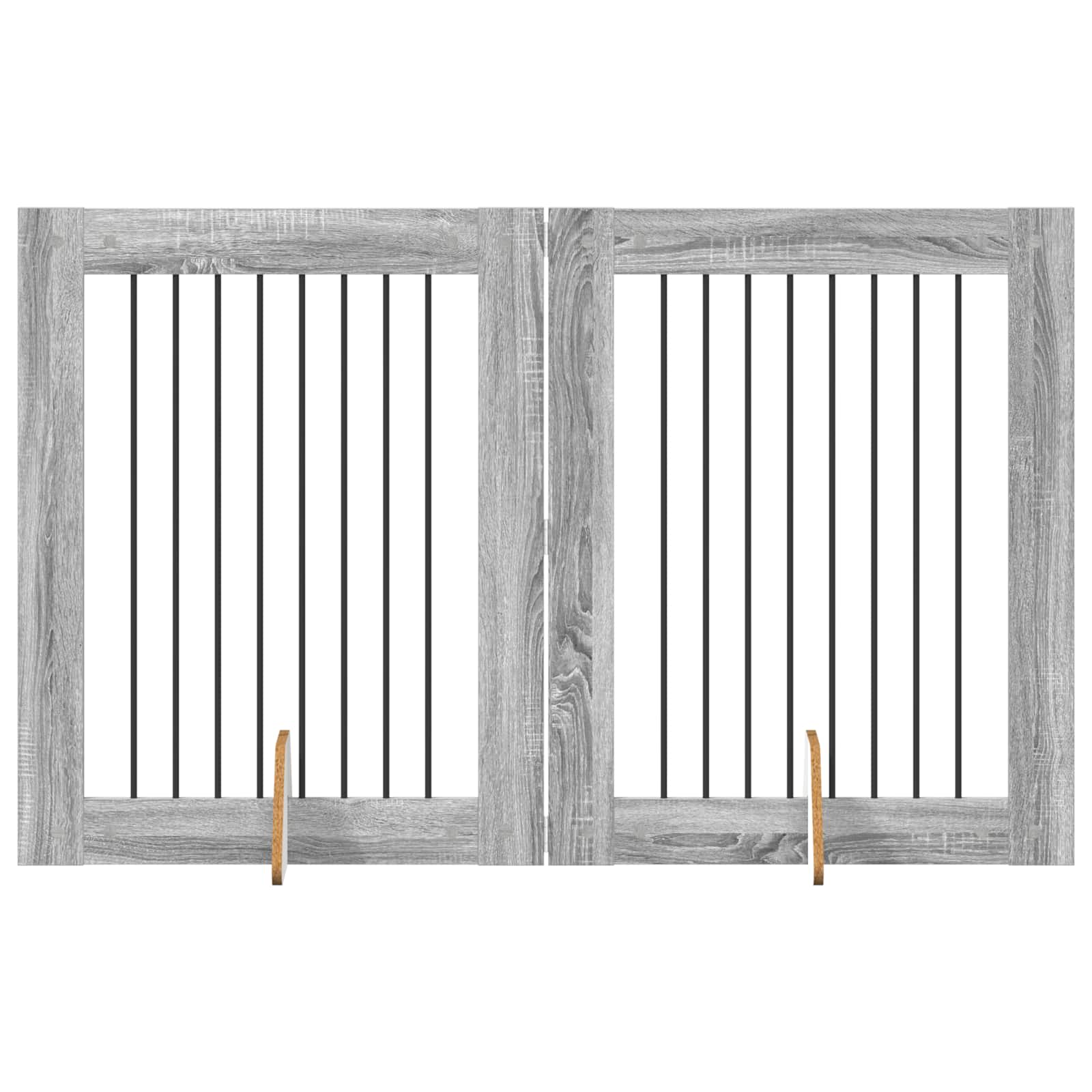 Hondenhekje met standaards 2 pcs Grijs sonoma 80 x 100 cm image 2
