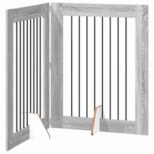 Zábrana pro psy se stojany 2 pcs Šedá sonoma 80 x 100 cm - obrázek 2