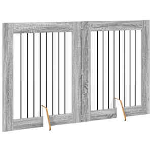Zábrana pro psy se stojany 2 pcs Šedá sonoma 80 x 100 cm - obrázek 4