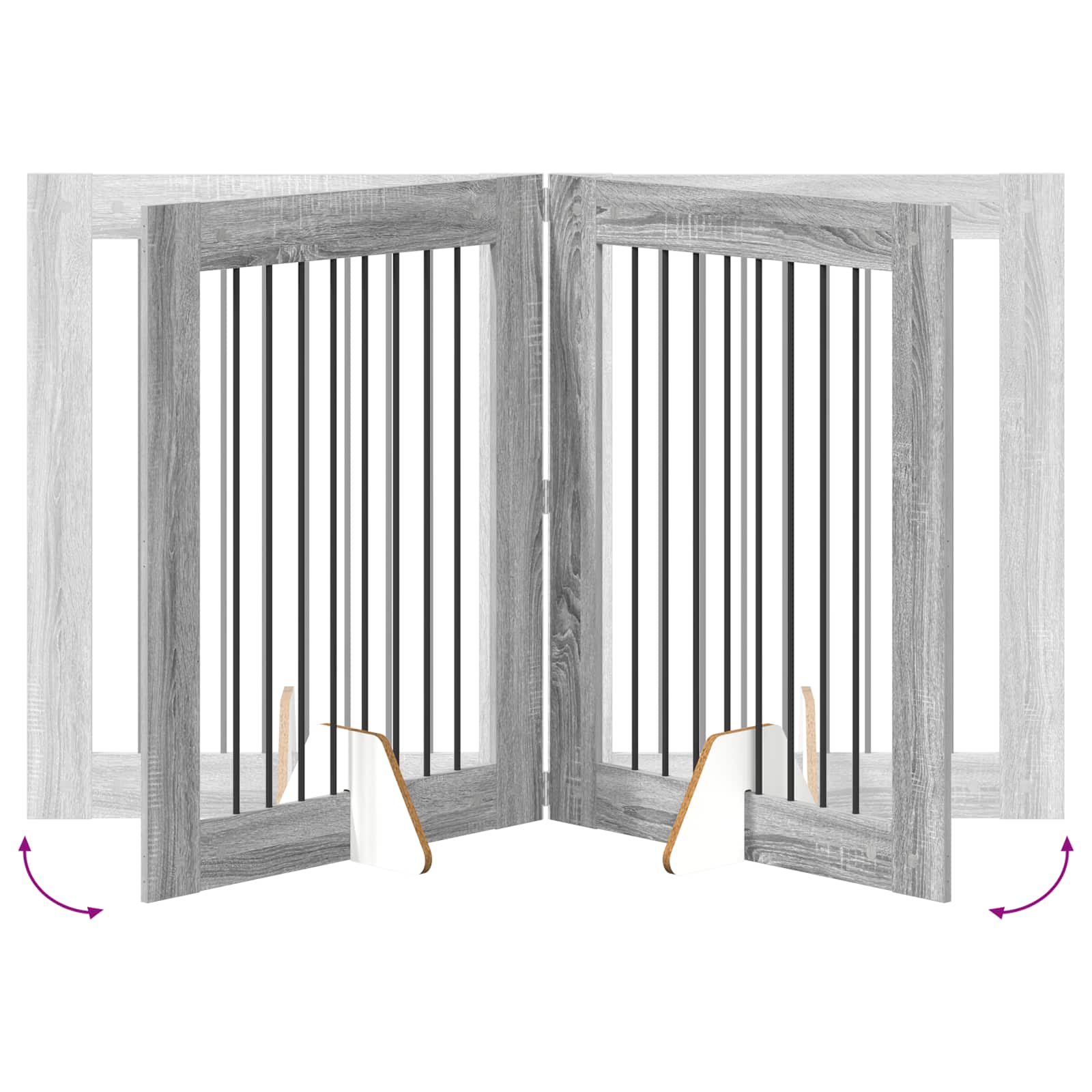 Hondenhekje met standaards 2 pcs Grijs sonoma 80 x 100 cm image 8