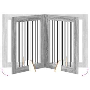 Zábrana pro psy se stojany 2 pcs Šedá sonoma 80 x 100 cm - obrázek 8