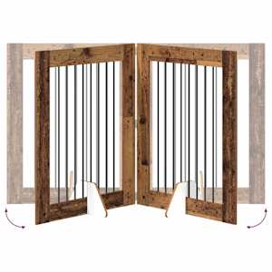 Skládací psí brána se stojany 2 pcs Staré dřevo 160,5 cm - obrázek 7