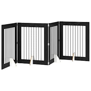 Skládací psí brána se stojany 4 pcs Černý dub 321 cm - obrázek 2