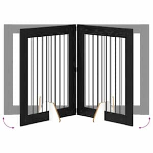 Skládací psí brána se stojany 4 pcs Černý dub 321 cm - obrázek 6