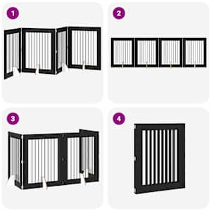 Skládací psí brána se stojany 4 pcs Černý dub 321 cm - obrázek 7