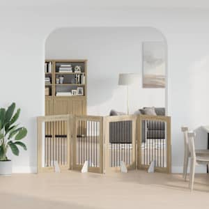 Zložljivo pasje vrata s stojali 4 pcs Sonoma hrast 321 cm