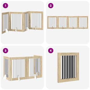 Skládací psí brána se stojany 4 pcs Dub sonoma 321 cm - obrázek 7