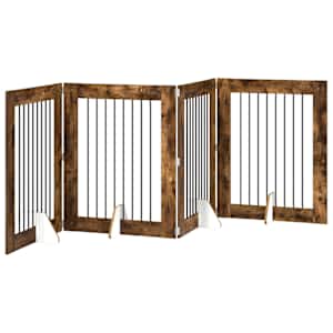 Skládací psí brána se stojany 4 pcs Kouřový dub 321 cm - obrázek 2