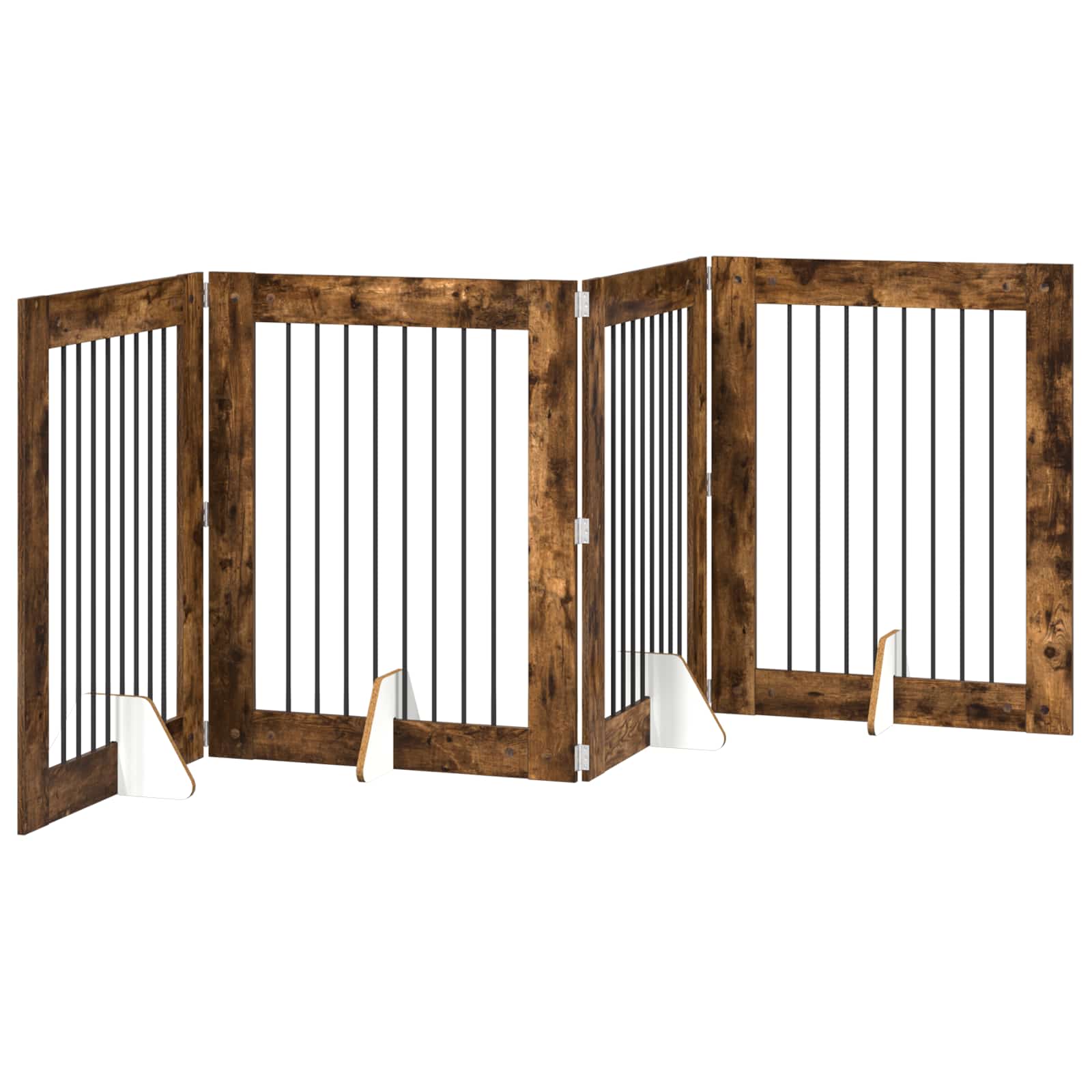 Hondenhekje met standaards 4 pcs Gerookt eiken 80 x 100 cm image 4