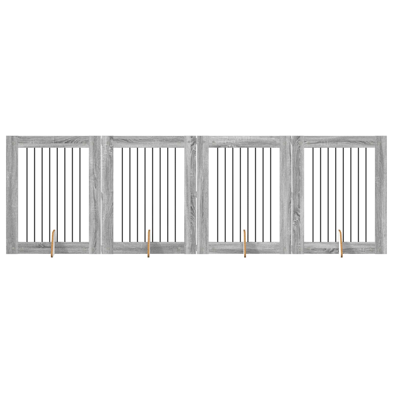 Hondenhekje met standaards 4 pcs Grijs sonoma 80 x 100 cm image 2