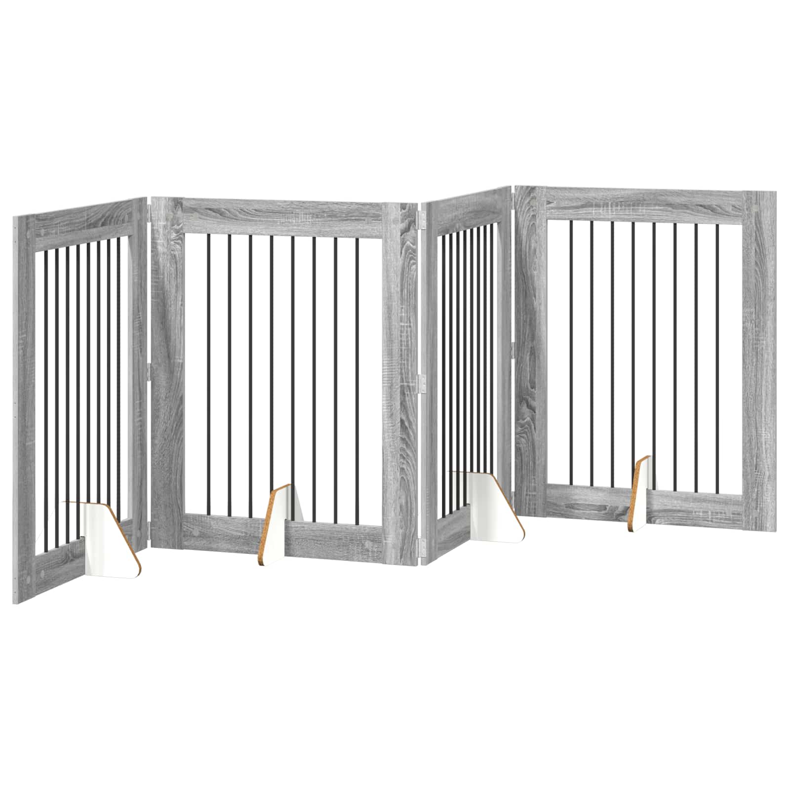 Hondenhekje met standaards 4 pcs Grijs sonoma 80 x 100 cm image 4