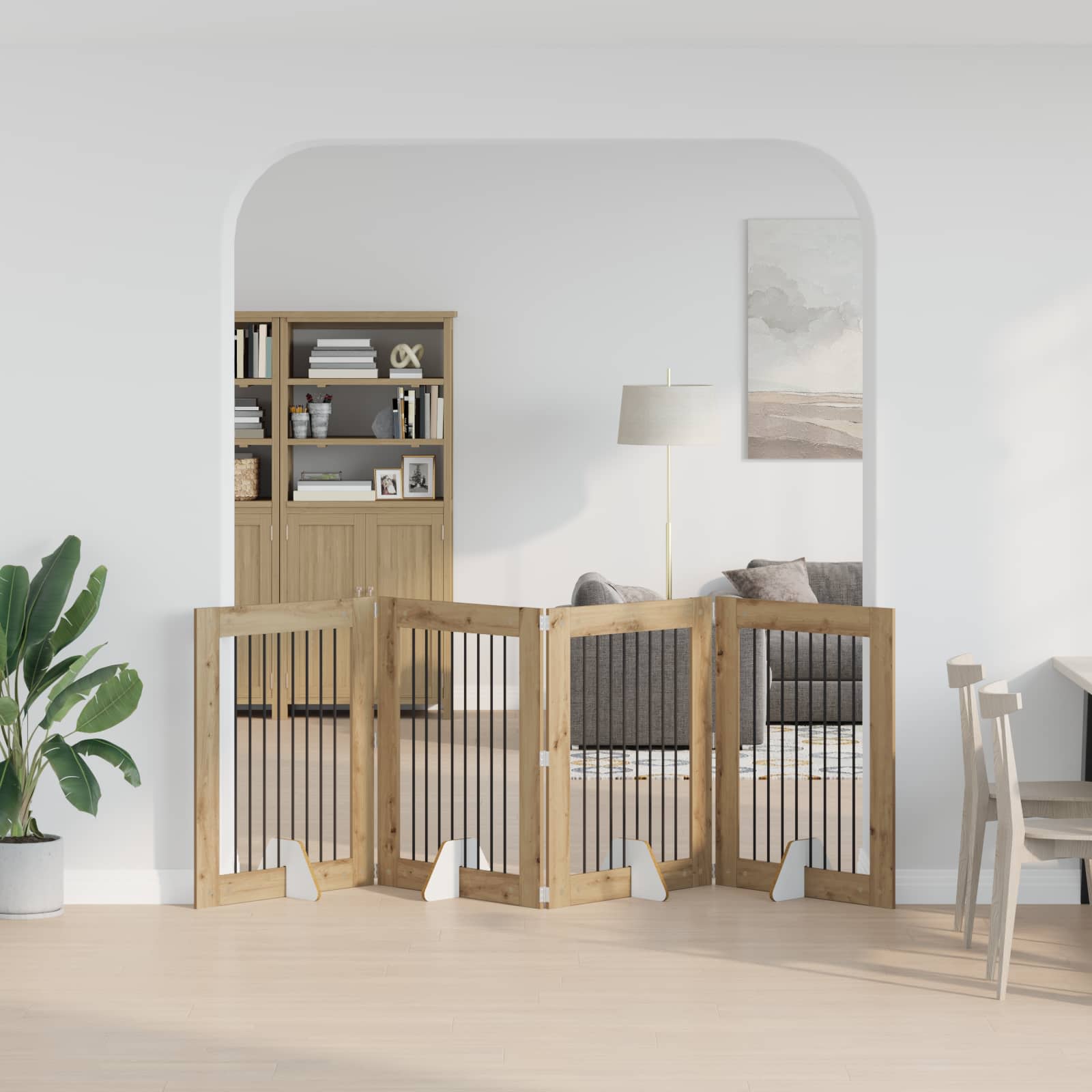 Vrata za pse z stojali 4 pcs Artisan hrast 80 x 100 cm - slika 3