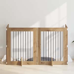 Vrata za pse z stojali 4 pcs Artisan hrast 80 x 100 cm
