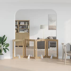 Zložljivo pasje vrata s stojali 4 pcs Artisan hrast 321 cm